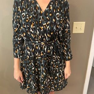 EXPRESS Green Leopard Print Dress Size S NWT